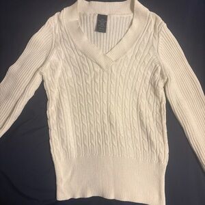 Women's Cream Cable Knit Sweater